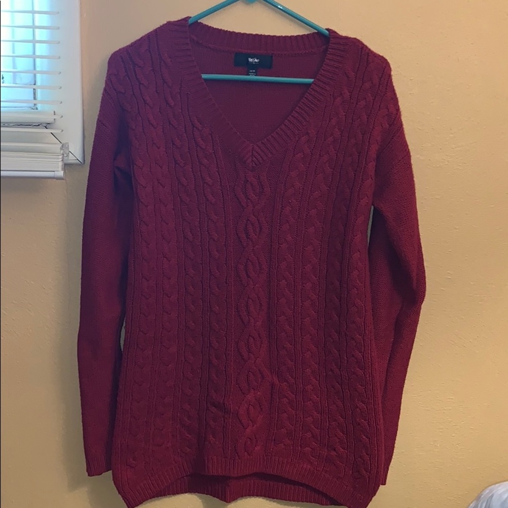 V-neck knit sweater